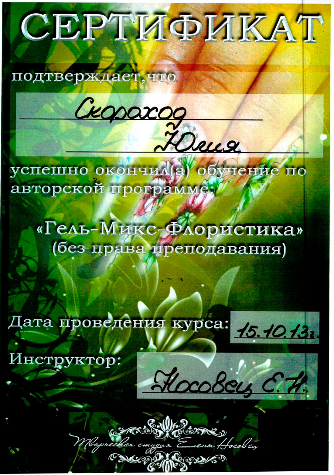 Professional certificate