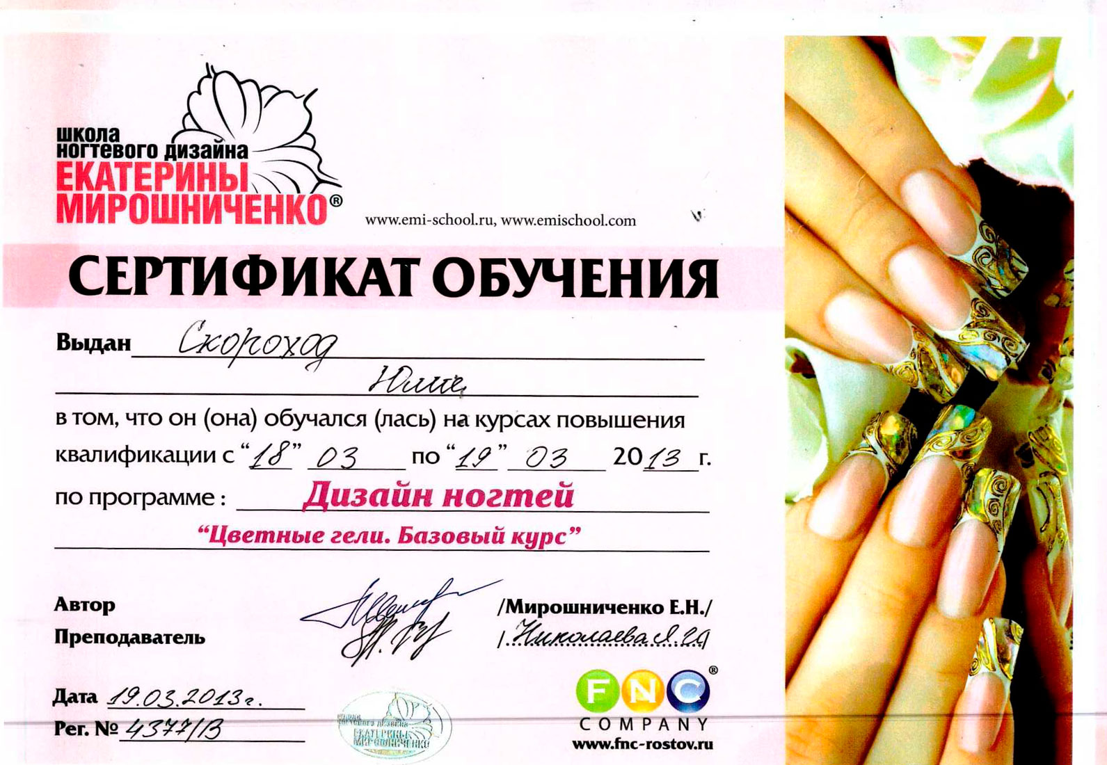 Professional certificate